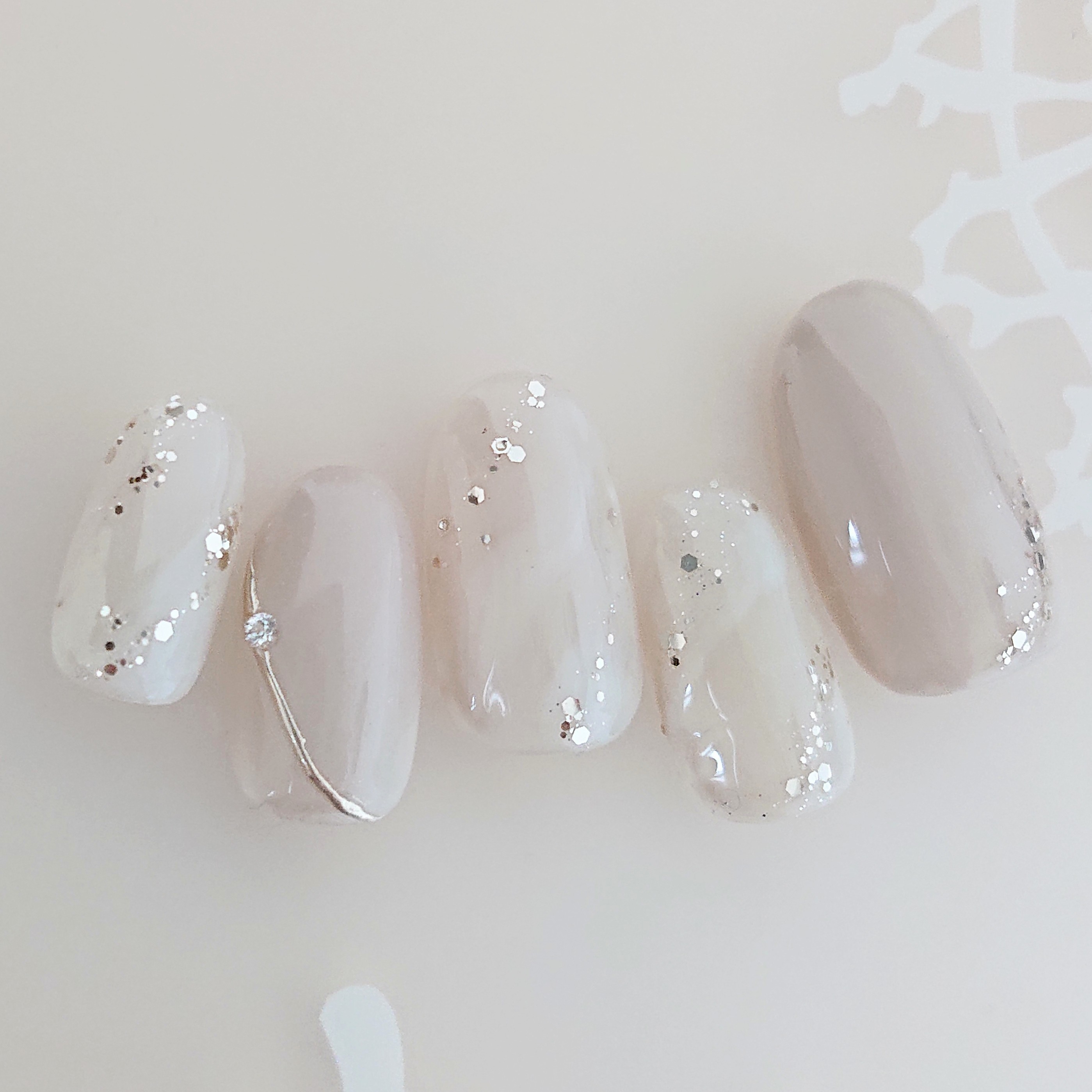 11月キャンペーン　【パーソナルオーダー】　ブライダルネイル　大人婚　前撮りネイルチップ　ウェディングフォト　D132